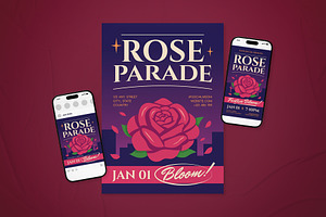 Rose Parade Event Flyer Set, a Flyer Template by The Good Store