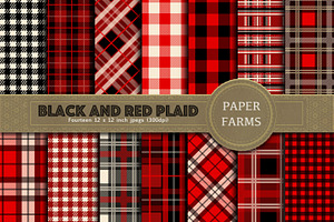 Red And Black Plaid Digital Paper