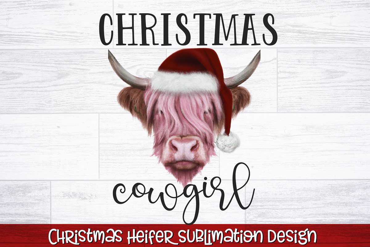 Christmas Heifer Sublimation Bundle, a Seasonal Illustration by RossiGalleria (Photo 9 of 11)