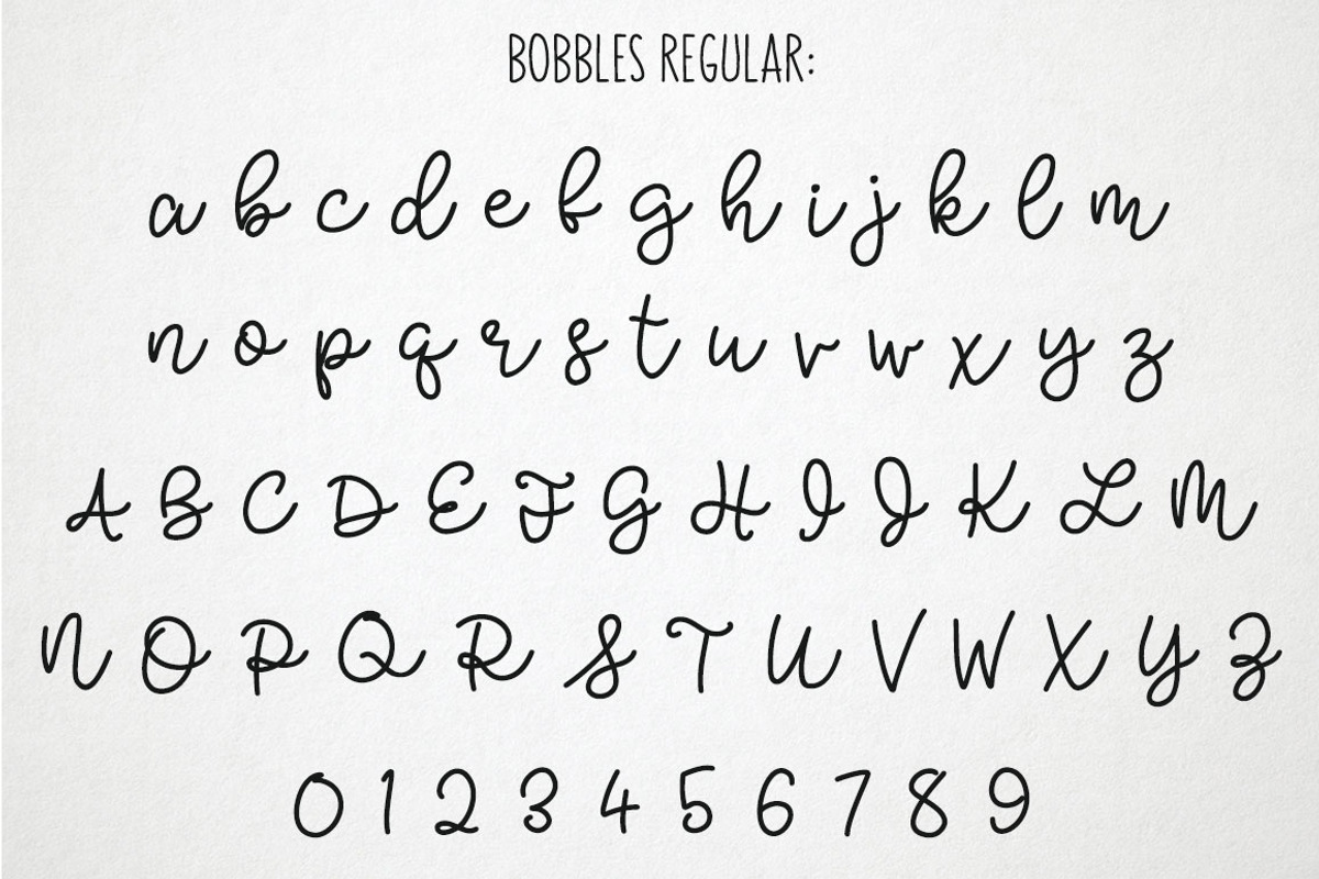 Bobbles: Script Font in 3 Weights preview 2