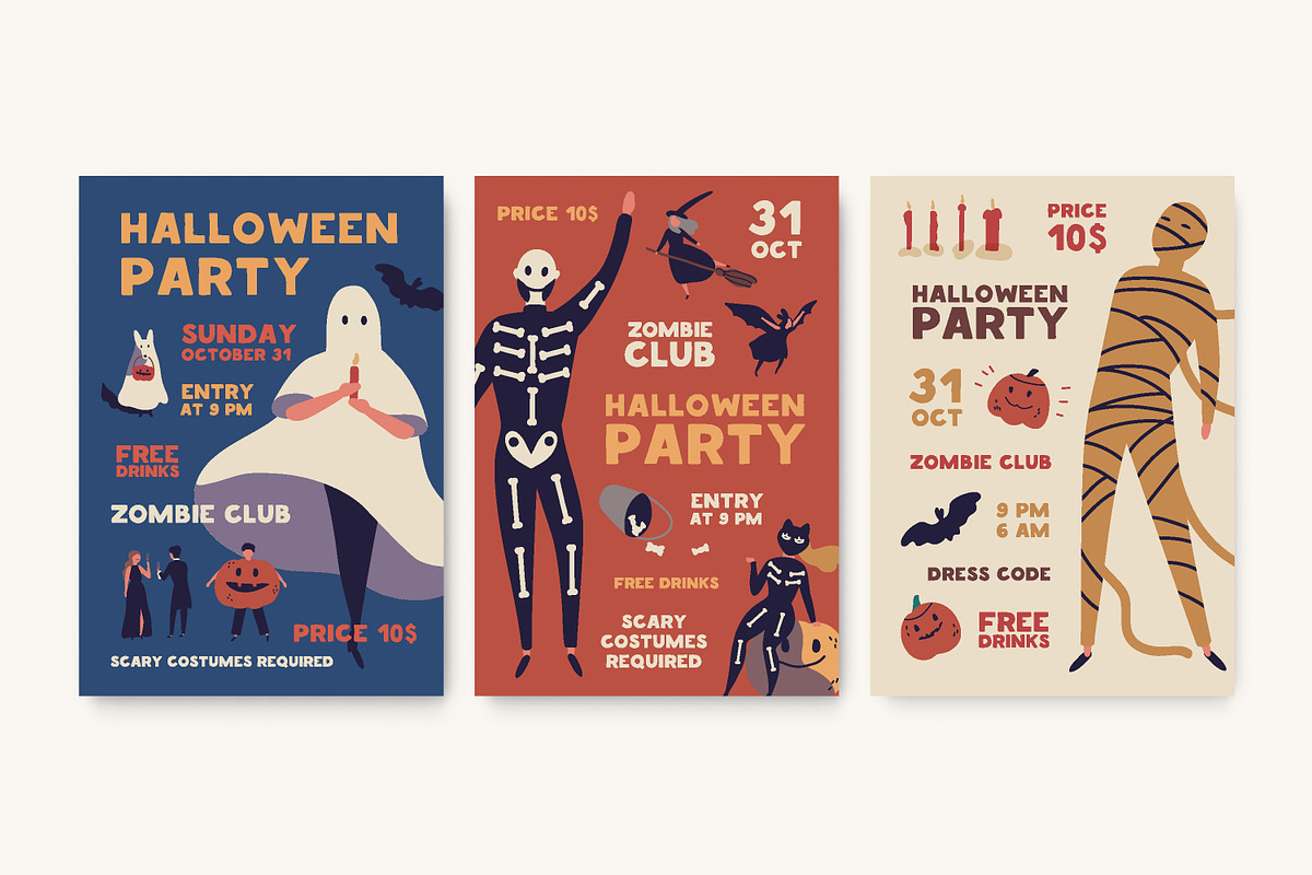 Halloween posters, cards, seamless, a Decorative Illustration by Good Studio (Photo 2 of 15)