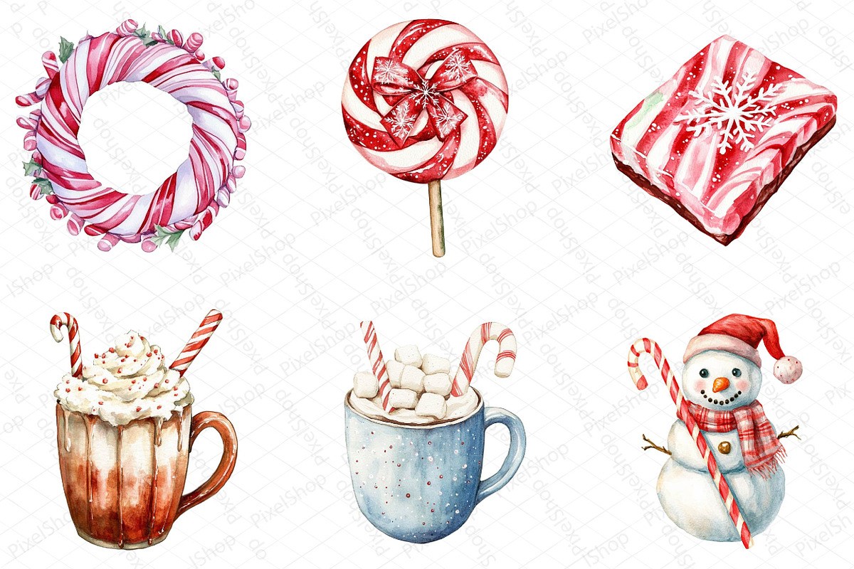 Christmas Candy Sublimation Clipart, an Illustration by DreamPrint404 (Photo 4 of 5)