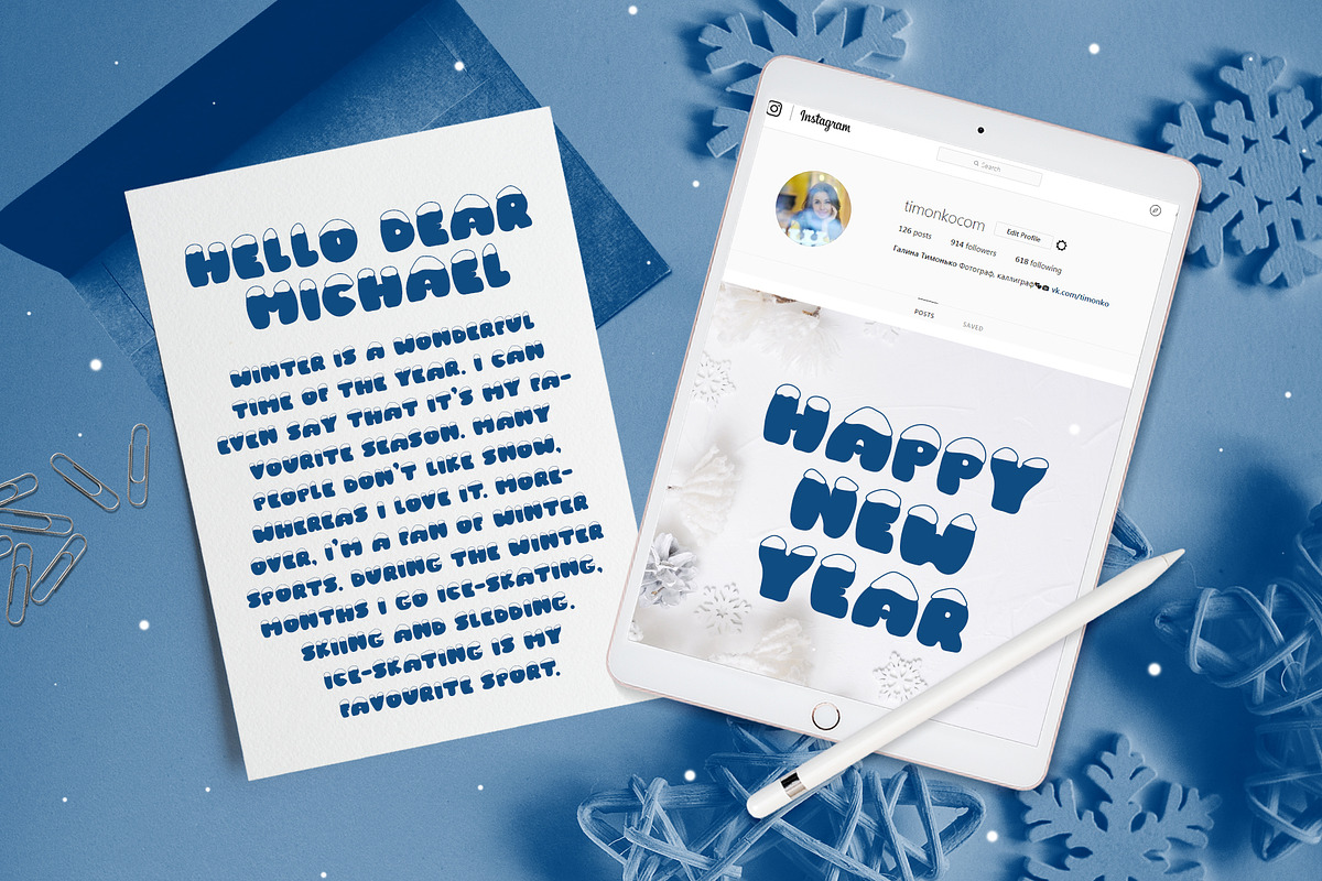 Frosty Joy Hand Drawn Display Font preview 3