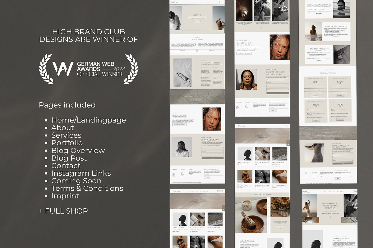 Aesthetic Beige Website Template preview 3