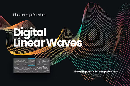 10 Digital Linear Waves Brushes ABR