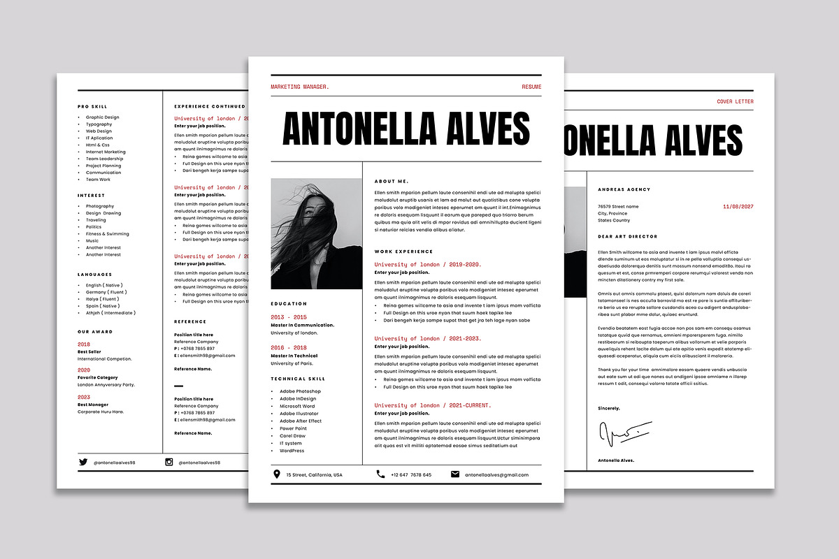Modern Resume Template | Word, Canva, a Resume Template by Occy Design (Photo 7 of 10)