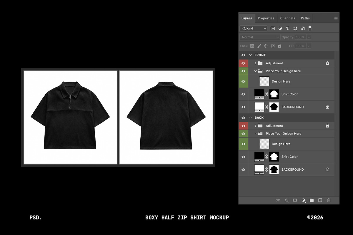 Boxy Half Zip Shirt Mockup PSD, a Shirt Mockup by Irhasalfahad (Photo 4 of 4)