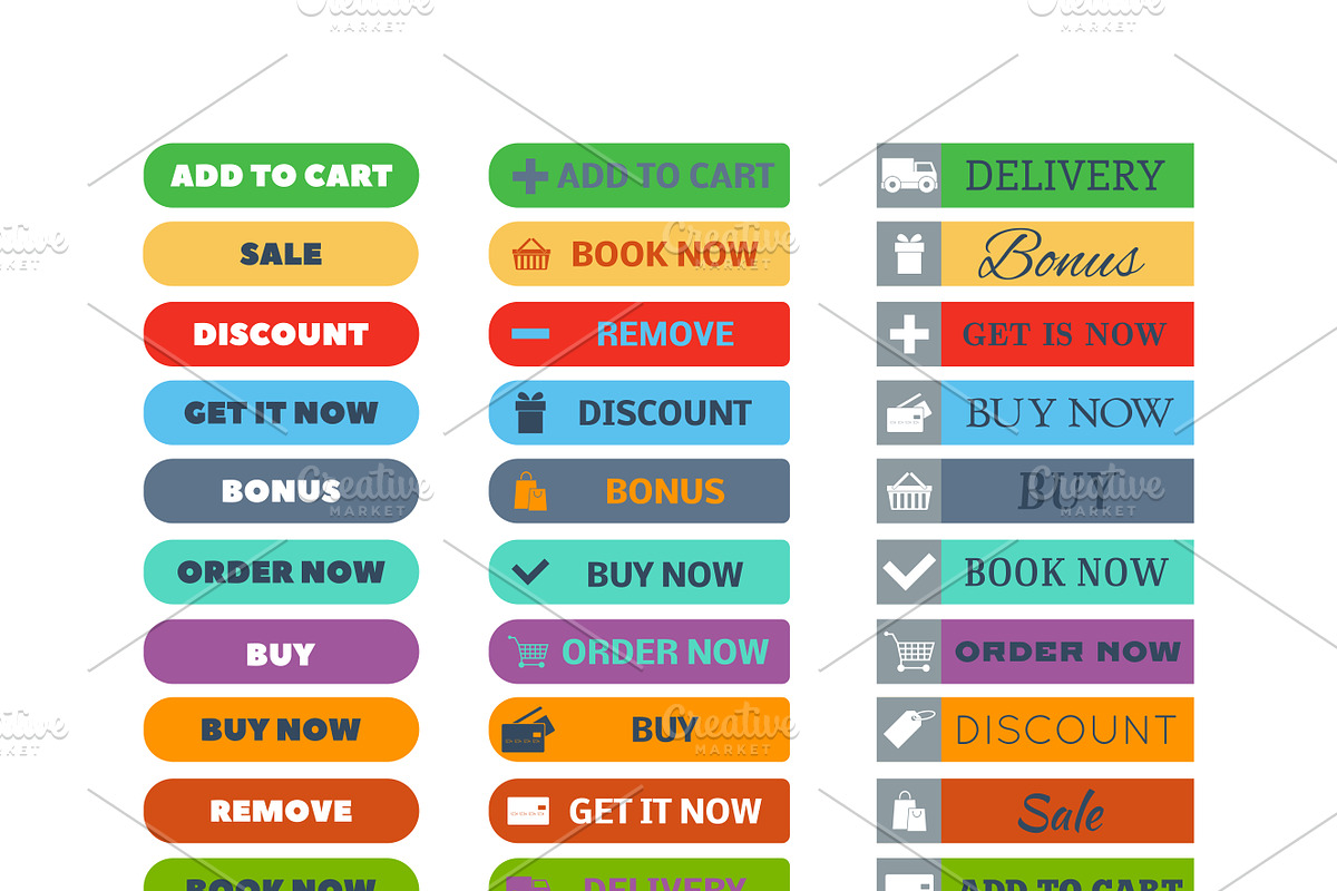 Web element shop button vector, a Technology Illustration by KitVector