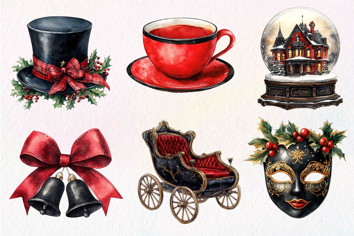 Victorian Christmas Clipart, an Illustration by Dream Creation (Photo 4 of 7)
