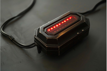 Electronic device with red led, a Technology Photo by Ylivdesign
