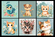 Floral Animal Coloring Pages, an Animal Illustration by protabsorkar11 (Thumbnail 6 of 6)