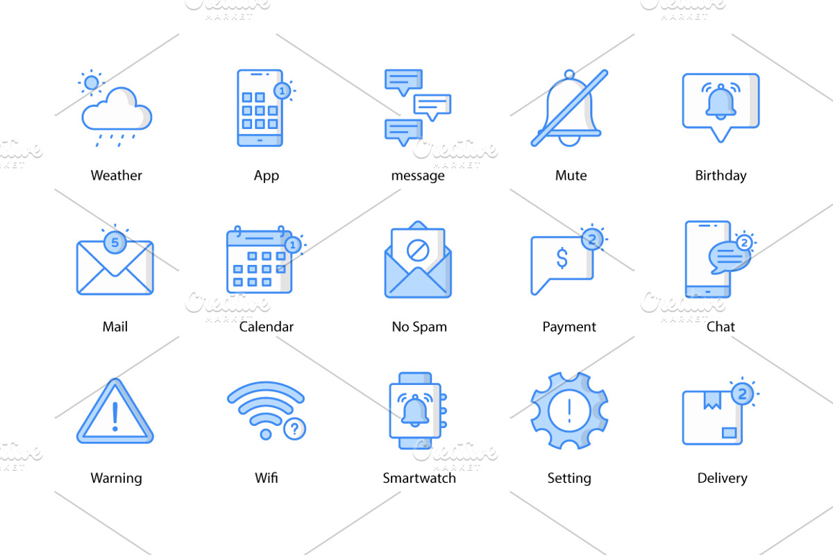 Notifications icons, an Icon by Vector Squad (Photo 3 of 5)