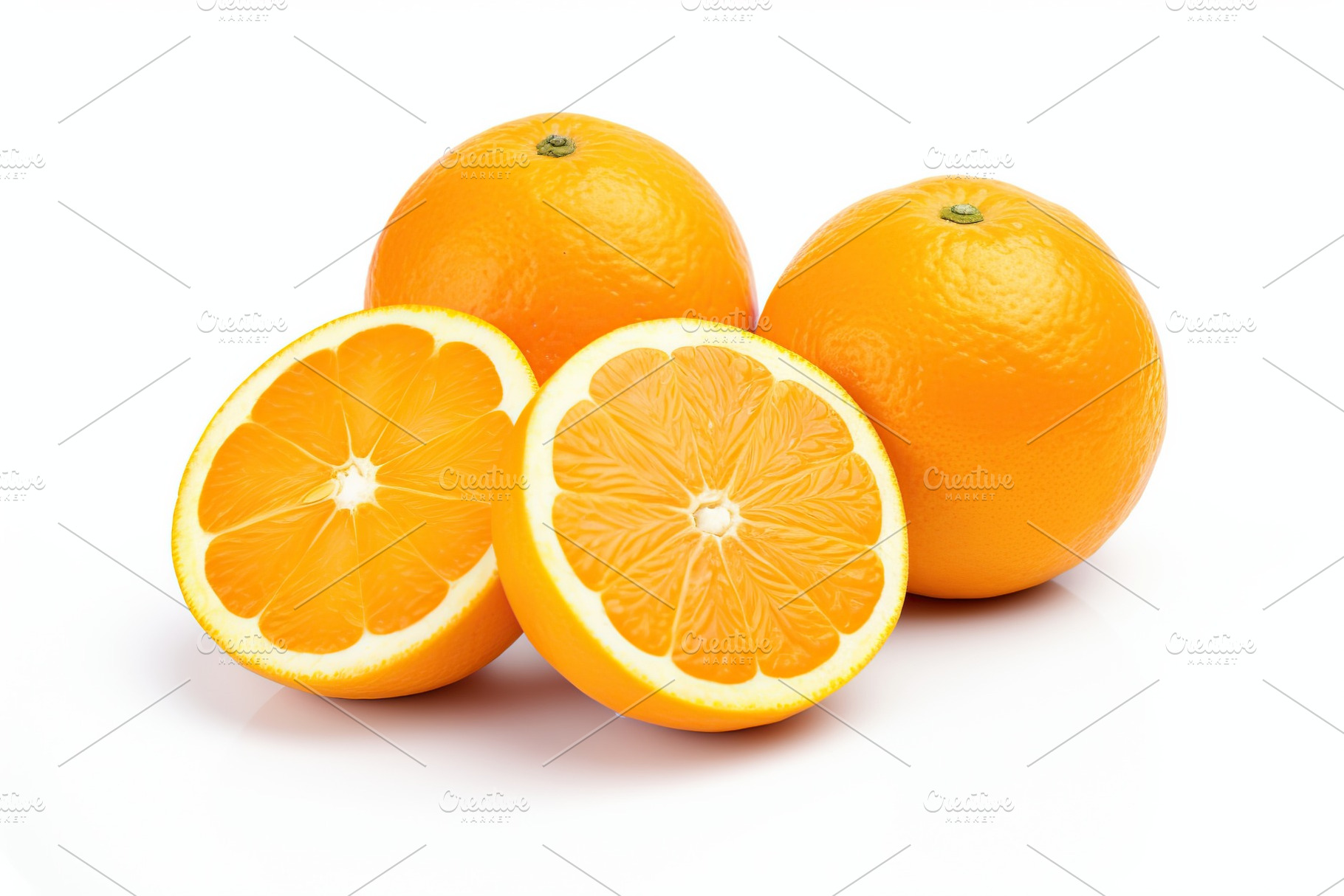 Fresh mandarins isolated white background, a Food & Drink Photo by AlyaAnd