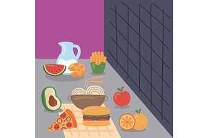 food nutritive in table, a Food Illustration by studiogstock