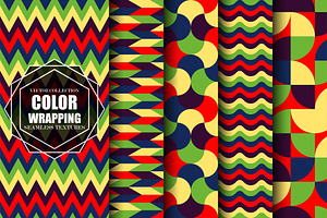 Colorful bright seamless patterns