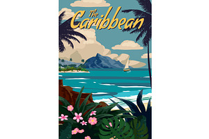 Caribbean Travel Poster Tropical