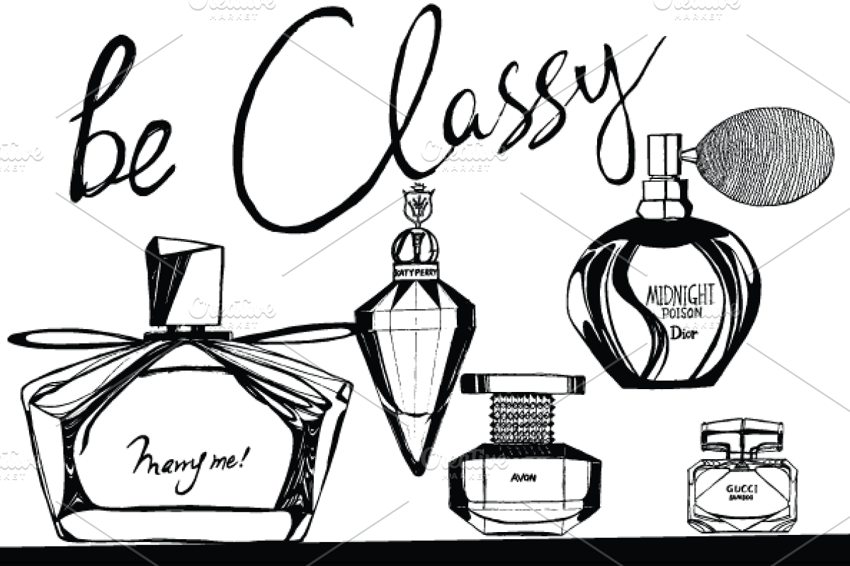 Perfumes bottle set collection, an Illustration by mollyli.ai (Photo 1 of 4)