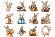 Autumn Rabbits Clipart, an Illustration by Design Market (Thumbnail 4 of 5)