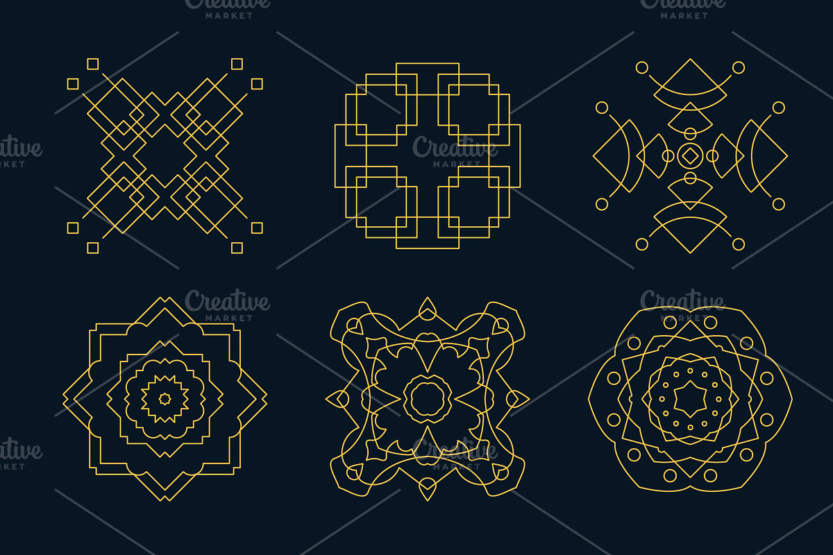 Linear Monogram Logo Design Template, an Outline Icon by Nuburu (Photo 4 of 8)