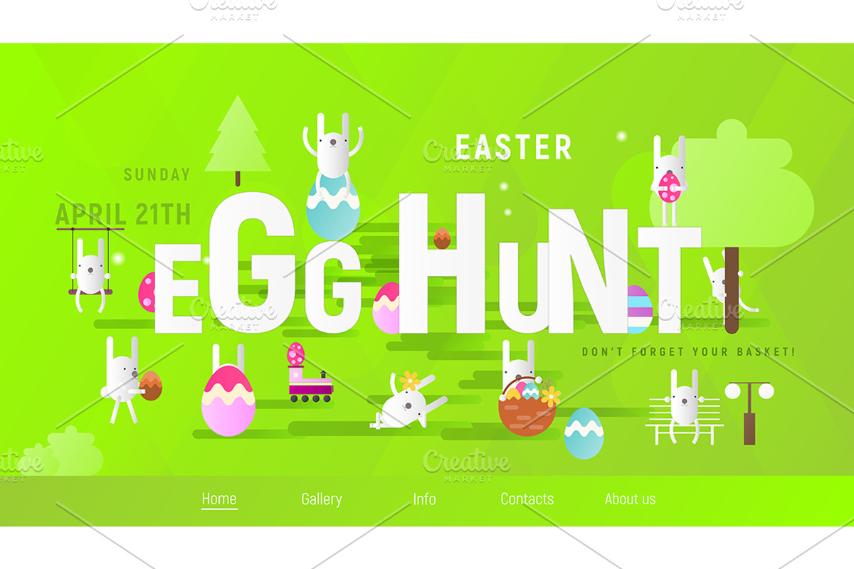 Easter Egg Hunt, a Landing Page Template by ELFIVETROV DESIGN