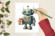Cute Vintage Robots Clipart, a Graphic by designcity5 (Thumbnail 5 of 5)