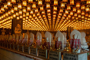 Lantern hall interior at Daisho-in Temple, Miyajima Island, Japa, an Architecture Photo by GoodGoods