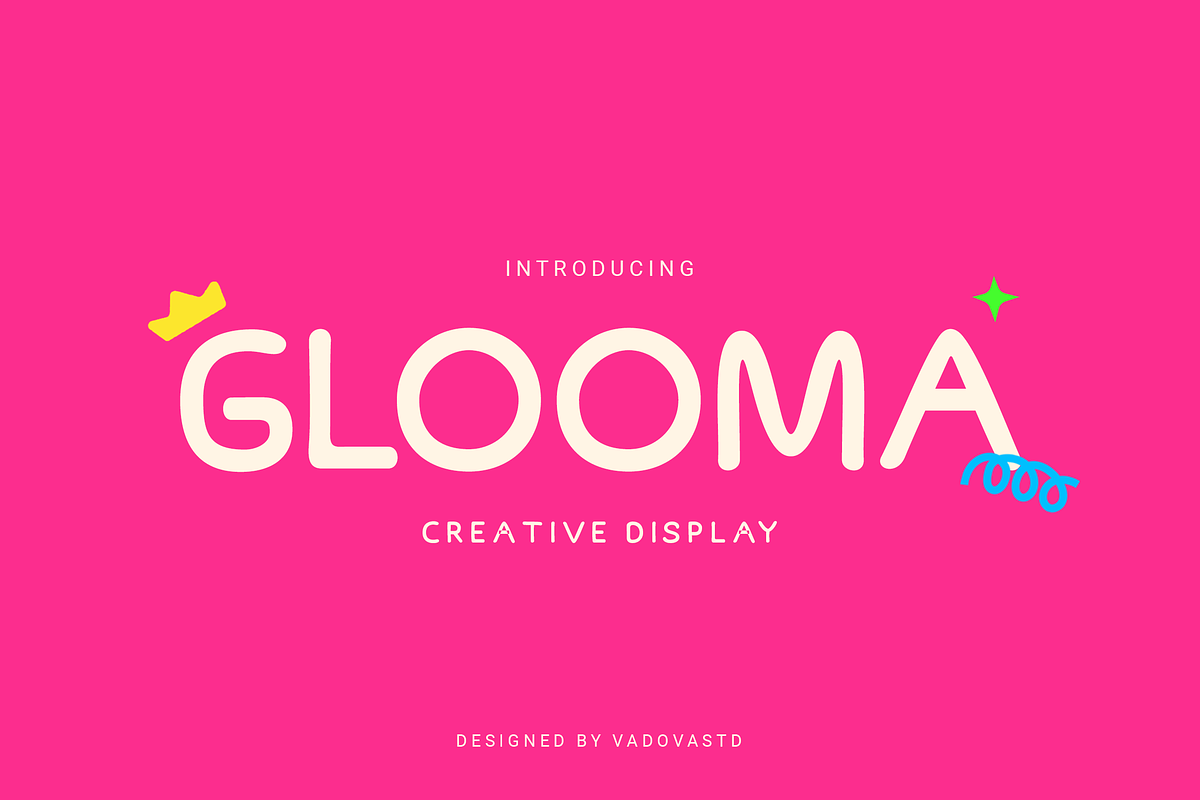 Glooma – Playful Display Font, a Handwritten Font by Vadovastd (Photo 1 of 9)