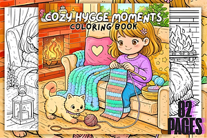 Cozy Hygge Moment Coloring Book, a Decorative Illustration by Ink Gallery