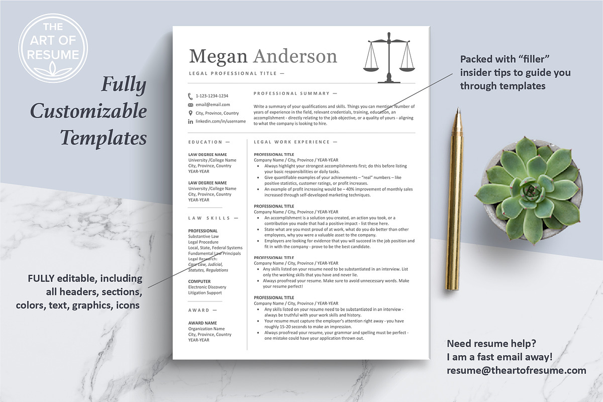 Legal Resume | Lawyer, Law Clerk CV, a Resume Template by The Art of Resume (Photo 3 of 8)