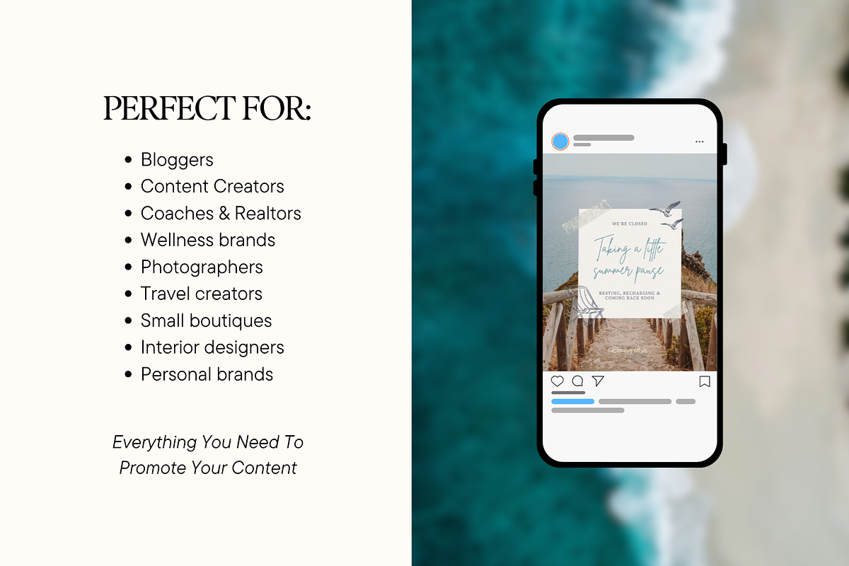 Coastal Scrapbook Instagram, a Social Media Template by Anna Design Studio (Photo 10 of 11)