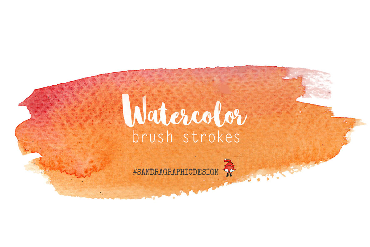 Watercolor brush strokes clip art, an Illustration by SandraGraphicDesign (Photo 3 of 5)