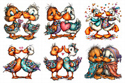 Whimsical Duck Couple Clipart, an Illustration by Daily.Designs (Thumbnail 6 of 8)