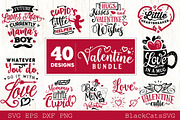 Valentines Day SVG bundle 40 designs, an Illustration by BlackCatsMedia (Thumbnail 4 of 6)