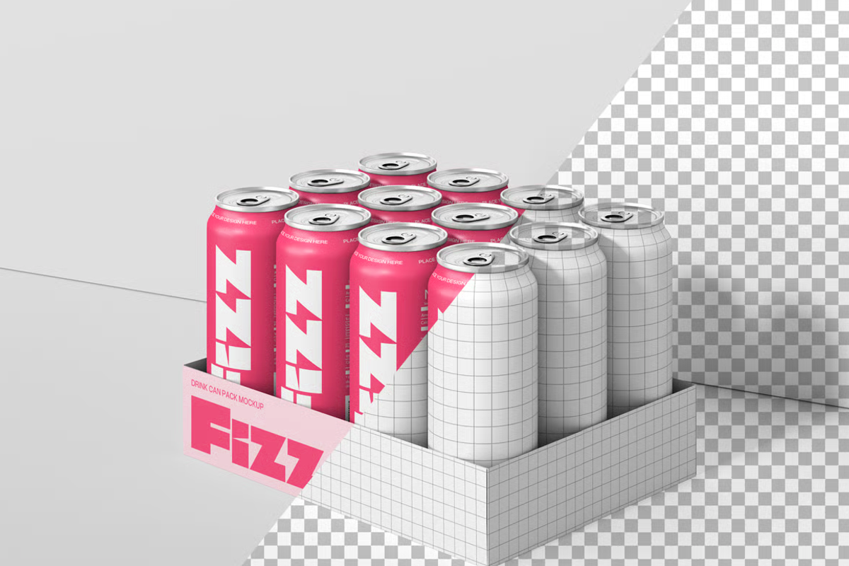 Soda Can Packaging Mockup Set, a Cups & Container Mockup by graphicsauce (Photo 3 of 4)