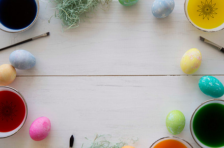Dying Easter Eggs Frame, a Holiday Photo by Lightstock