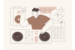 Djing isolated cartoon vector, a Person Illustration by Visual Generation