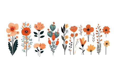 Flower bunches of abstract shapes in, an Object Illustration by ZinetroN