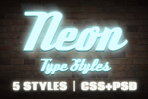 Neon CSS Type Styles (+PSD)