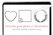 Procreate romantic frames border, a Brush Add-On by Let's Art (Thumbnail 3 of 3)