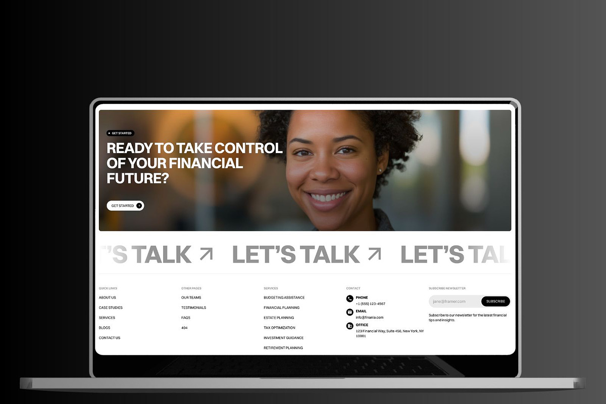 Finania - Financial Advisory Framer, an UI Kit Template by Frameko (Photo 4 of 4)