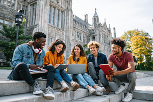Diverse Students Studying Together o, a Photo by Pixeness Studio