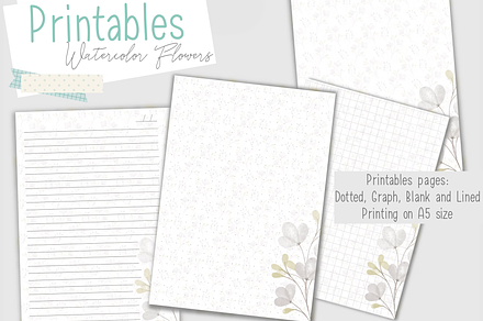 Flowers - A5 Printable Note Pages