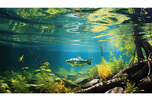 nature lake landscape ai generated, an Animal Photo by pikepicture