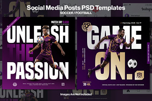 Soccer Social Media Posts Templates, a Flyer Template by iHemalaya