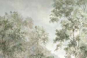 Norwegian Coastal Woodland Wallpaper, a Decorative Illustration by Virgo Studio