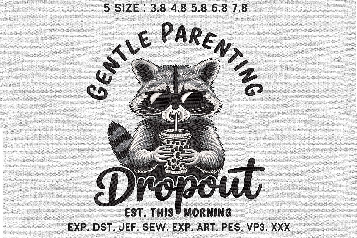 Gentle Parenting Dropout Raccoon, an Illustration by Moss Rose (Photo 1 of 3)