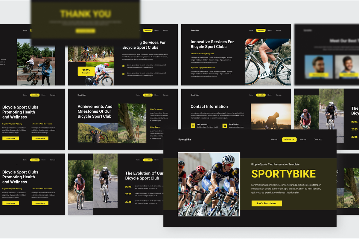 Bicycle Sports Club Google Slide, a Presentation Template by SquidPixey (Photo 4 of 6)