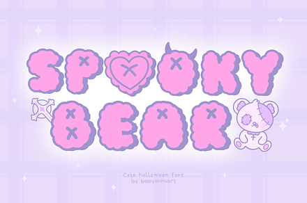 Spooky Bear Font, a Handwritten Font by Babymimiart