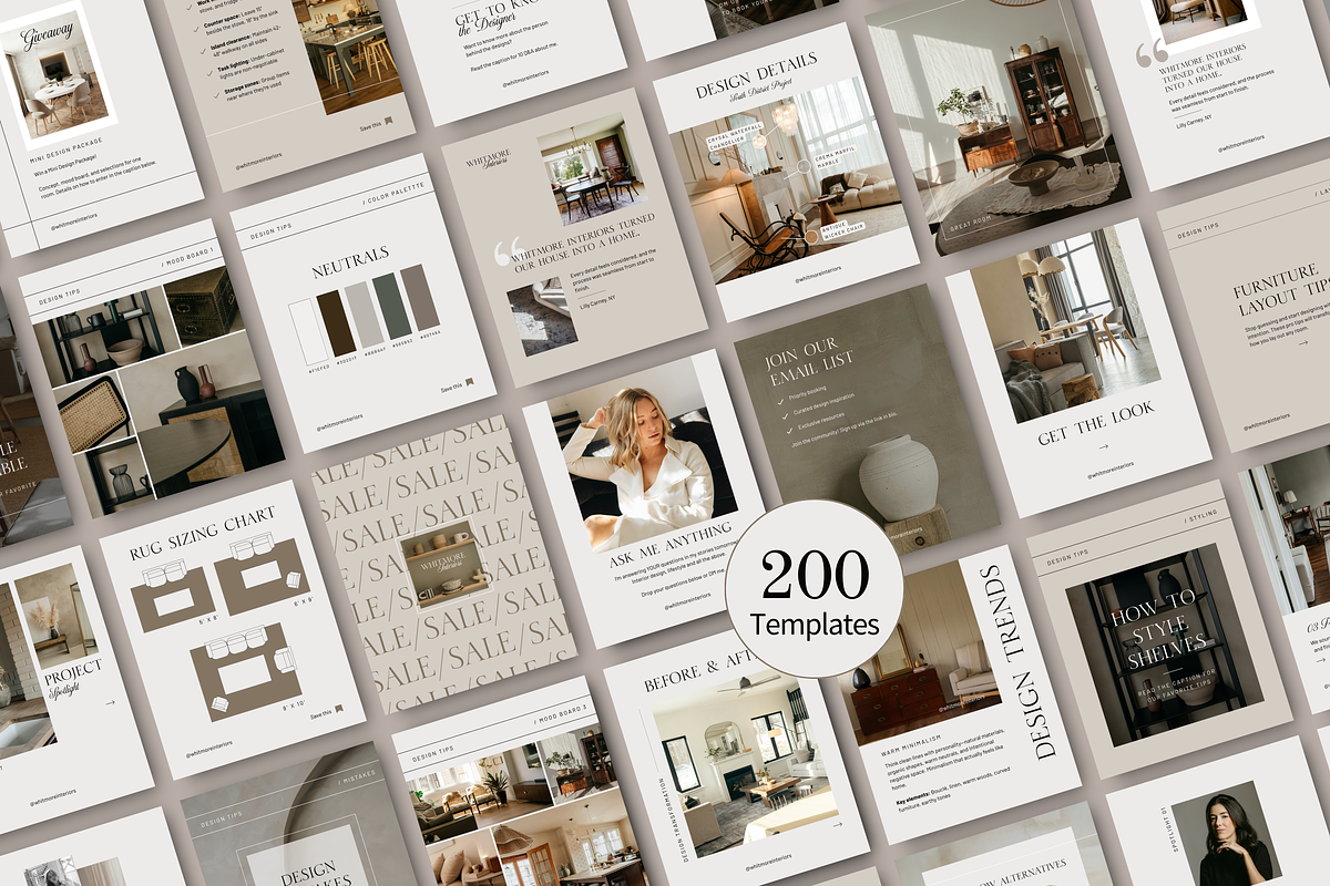 Interior Design Instagram Templates, a Social Media Template by Warmsoulgallery (Photo 1 of 11)