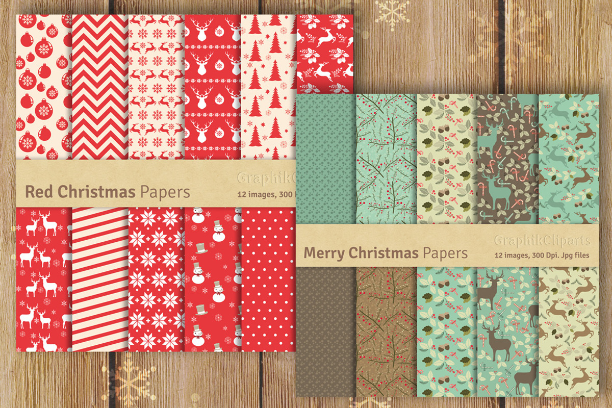 60% OFF-114 Christmas Digital Papers, a Texture Graphic by Chus Moreno Studio (Photo 4 of 6)